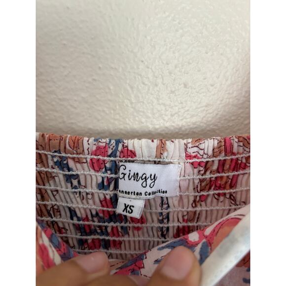 Gingy NOTTING HILL BLOCK PRINT MAXI DRESS HIBISCUS VINE - Picture 4 of 5